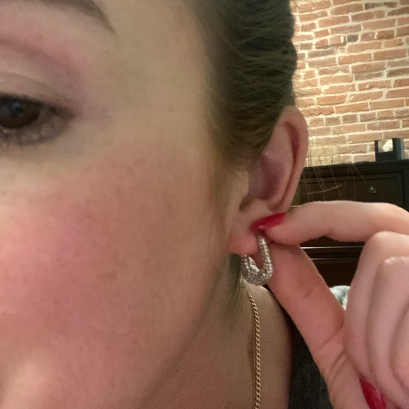 Anthropologie “diamond” hoops - Picture 5 of 8